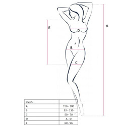 Passion - Femme Bs025 Bodystocking Blanc Style Robe Taille Unique